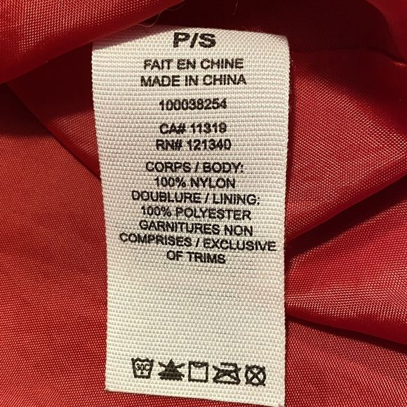 Women's GARAGE Windbreaker Jacket Size Small Red Striped Cropped Full Zip Nylon - Picture 7 of 10